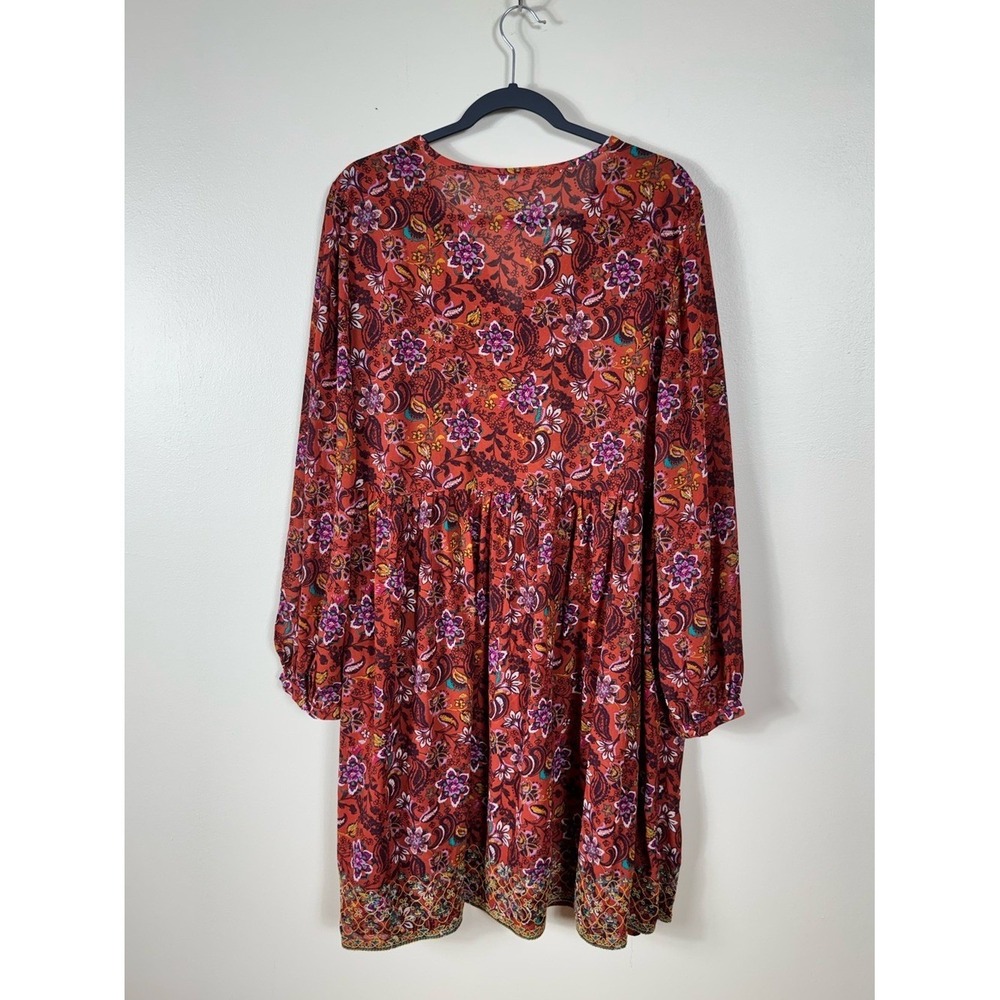 Womens Bohemian Floral Dress XL Cottage Prairie Peasant County Garden Party - Picture 3 of 6